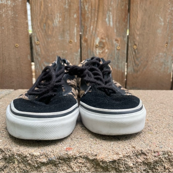VANS Women’s Girls Brown Black Leopard Skater Shoe Size 5.5 - Picture 4 of 9